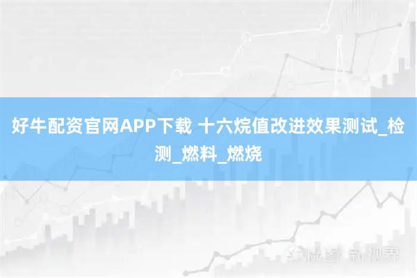 好牛配资官网APP下载 十六烷值改进效果测试_检测_燃料_燃烧